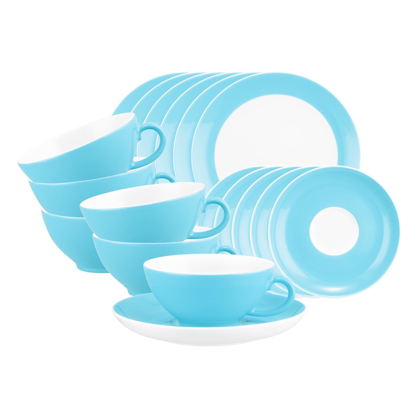 TEESERVICE Liberty Pure Colors Lagoon Blue 18-tlg. - Blau, Keramik (2/2/2cm) - Seltmann Weiden