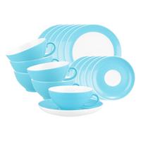 TEESERVICE Liberty Pure Colors Lagoon Blue 18-tlg. - Blau, Keramik (2/2/2cm) - Seltmann Weiden