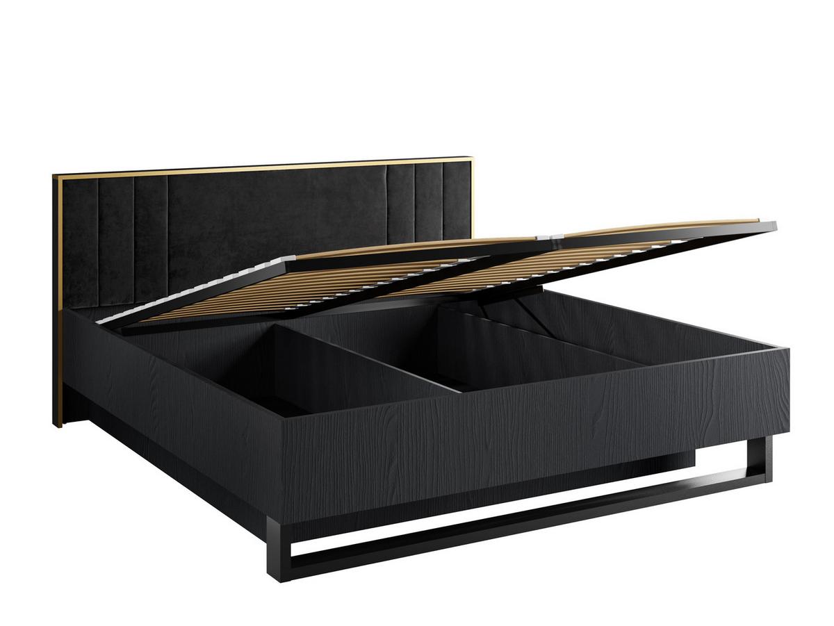 POLSTERBETT Brunelli Schwarz 169/97,3/207,4 cm – mit Bettkasten - Schwarz, Holzwerkstoff (160/200cm) - AX Living