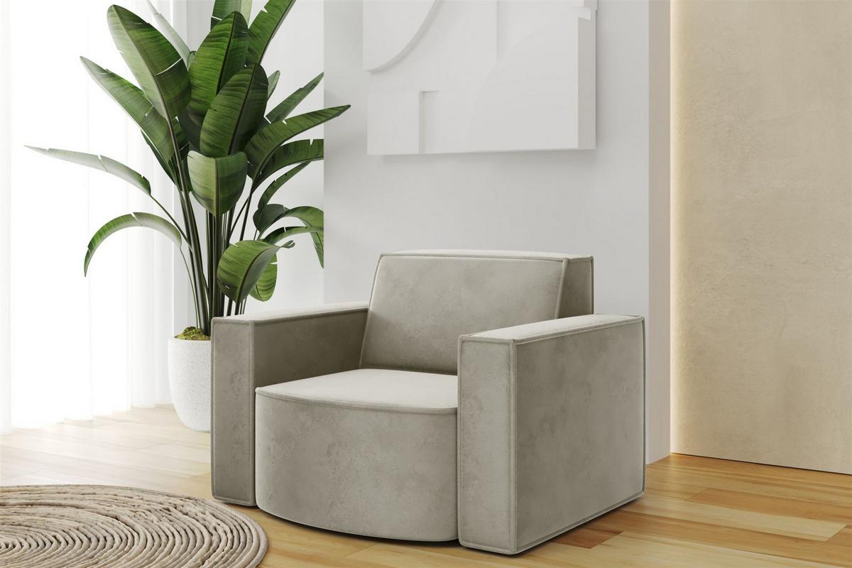 SOFASET Palma Ecksofa Sessel Opera - Perlmutt, Holzwerkstoff/Textil (236/78/165cm) - Fun Möbel
