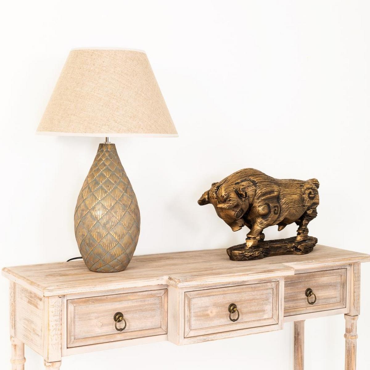DEKORATIVE FIGUR, golden, 54x19x31cm - Goldfarben, Stein (53.5/30.5/18.5cm) - Wanderlust