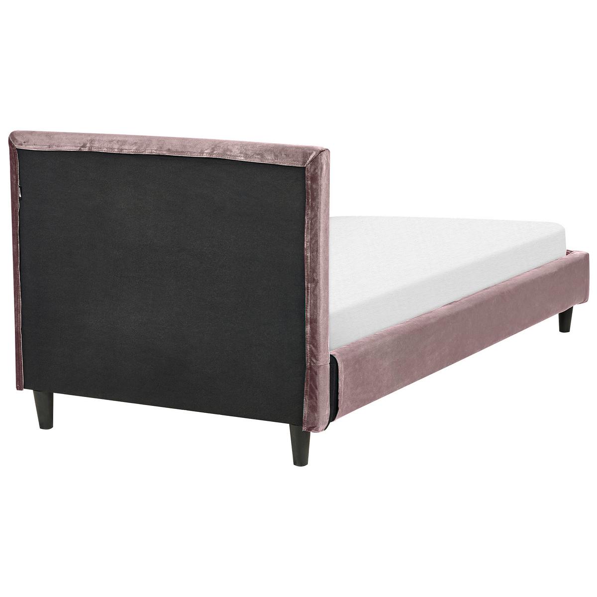 BETTRAHMENBEZUG Samtstoff 90/200 cm Rosa Fitou - Pink, Textil (100/214cm) - Beliani