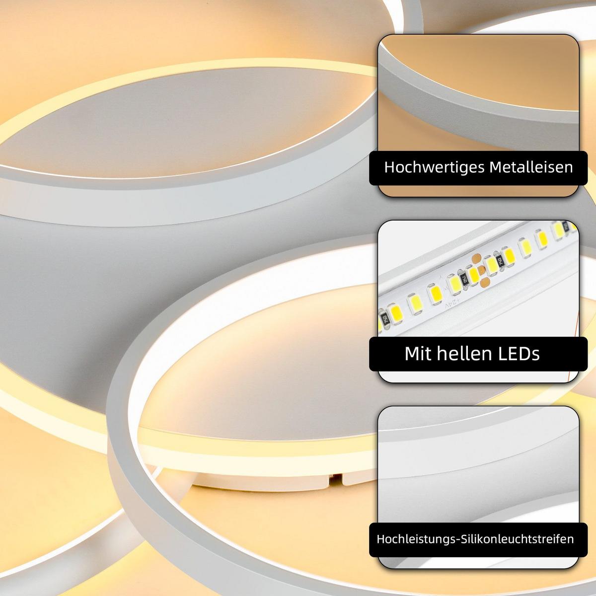 LED-DECKENLEUCHTE Marden 67/55.5/6 cm - Weiß, Metall (55.5/67/6cm) - Nettlife