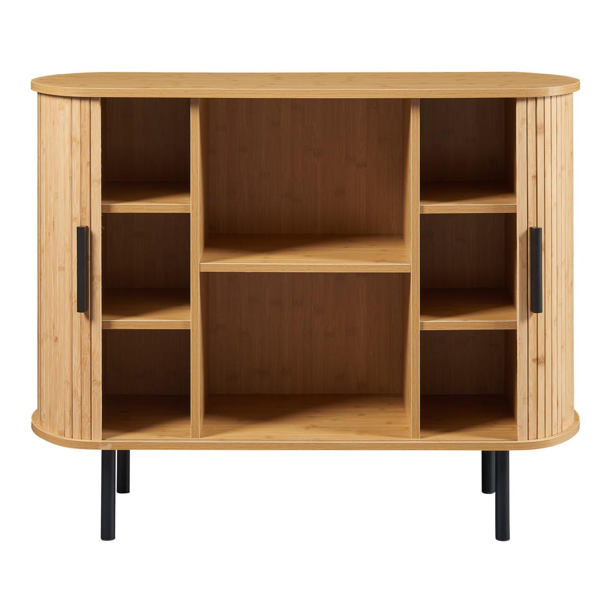 SIDEBOARD Tvedestrand - Schwarz/Naturfarben, Holzwerkstoff/Metall (100/80/40cm) - [en.casa]