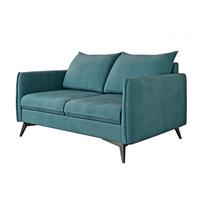 2-SITZER-SOFA Pulse Türkis Luxusmicrofaser - Türkis/Schwarz, Holz/Textil (138/86/91cm) - S-Style Möbel