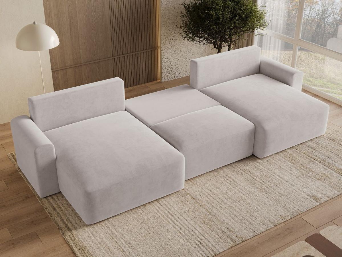 ECKSOFA U Aurora Grau - Grau, Holz/Textil (369/145cm) - Graingold