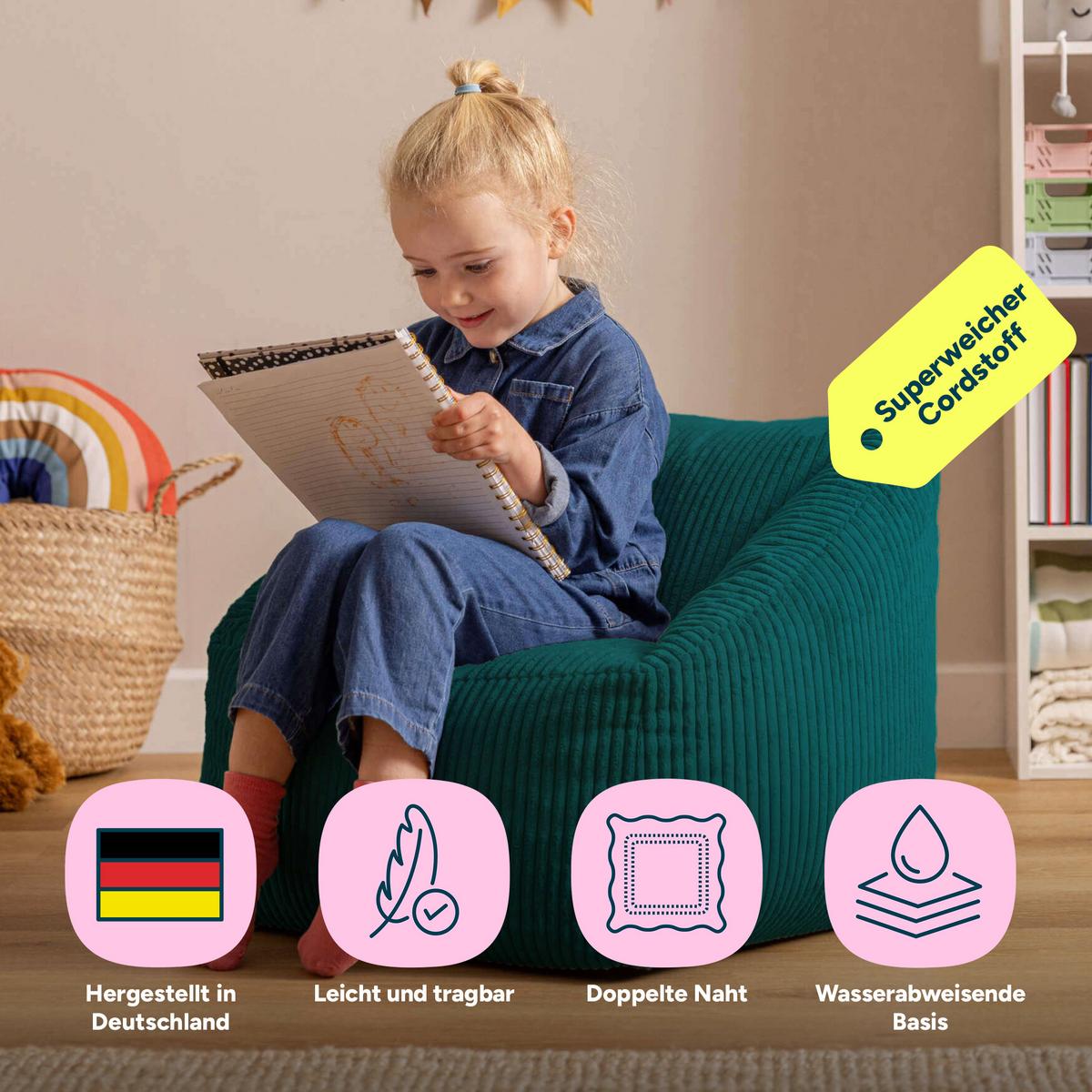SITZSACK Flauschig für Kinder - Jadegrün/Grün, Textil (55/44/55cm) - icon