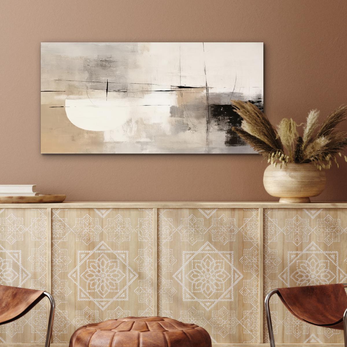 METALLBILD Abstrakt - Kunst - Grau 80x40 cm - Hellgrau, Metall (80/40cm) - MuchoWow