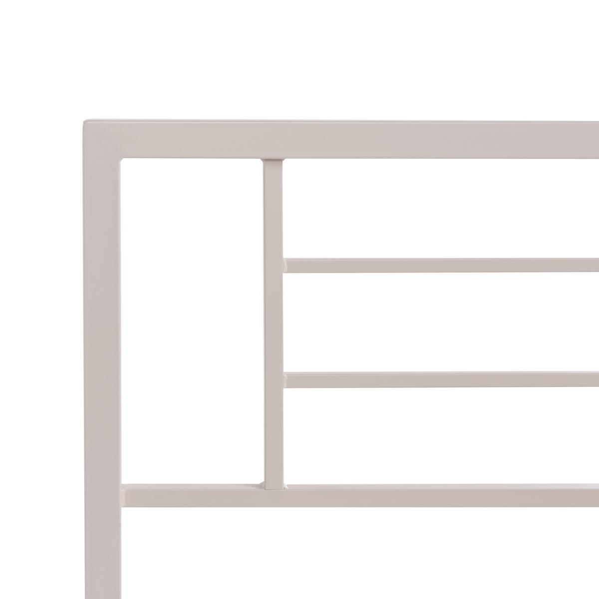 BETT mit Lattenrost 140/200 Stahl Hellbeige Cusset - Beige, Metall (140/200cm) - Beliani