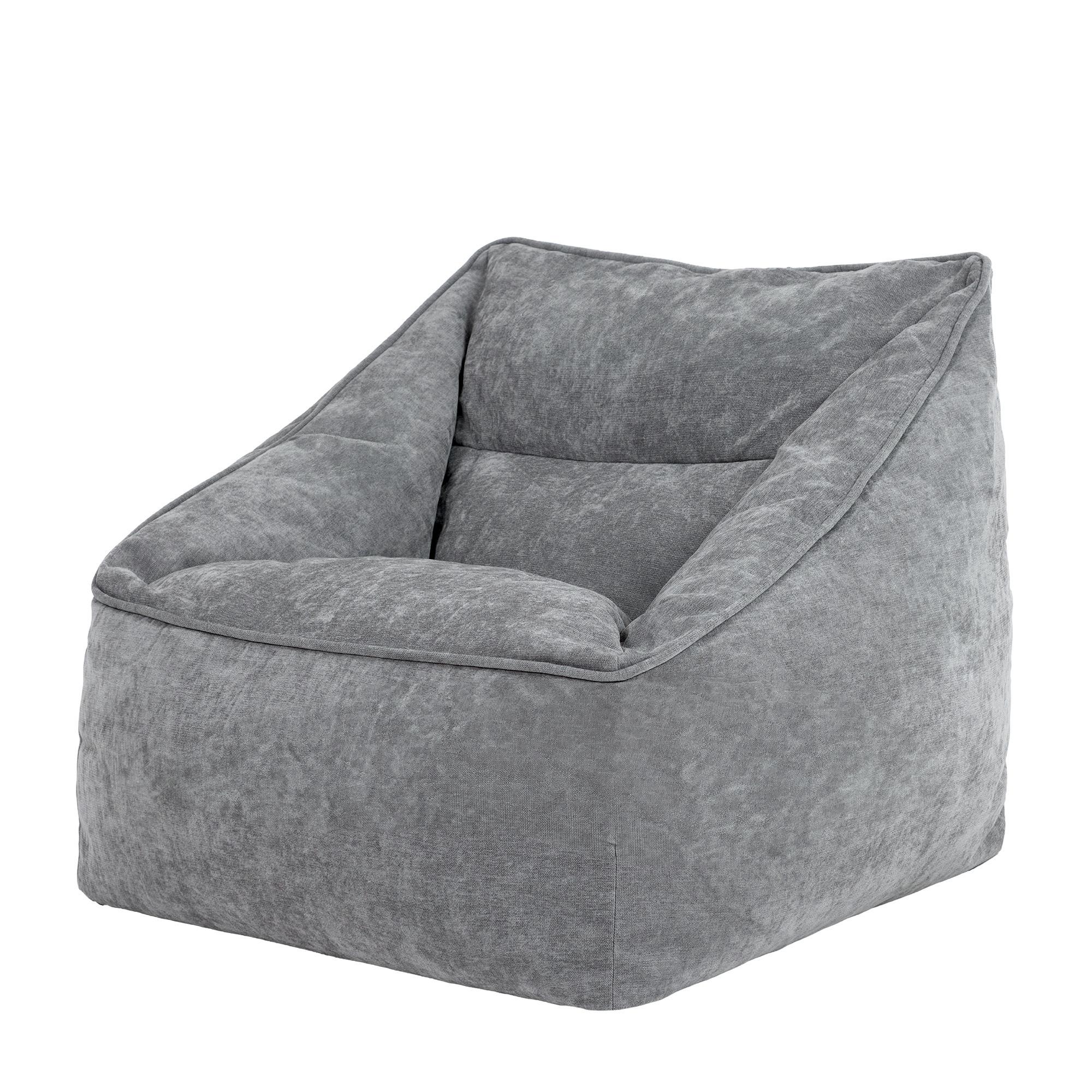SITZSACK Sessel Chenille Natalia - Grau, Kunststoff/Textil (100/80/88cm) - icon