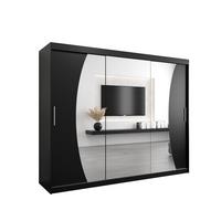 SCHWEBETÜRENSCHRANK 200/250/62 3-türig - Silberfarben/Schwarz, Holz/Kunststoff (250/200/62cm) - MÖBEL KRYSPOL