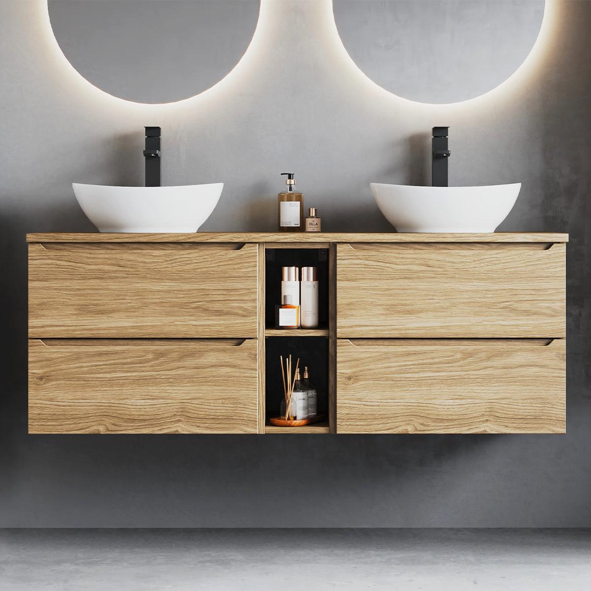 WASCHTISCHUNTERSCHRANK 140.6cm Viggo Holz - Braun, Holzwerkstoff (140.6/52.2/46.5cm) - Petits-meubles