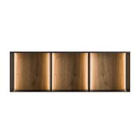 METALLREGAL QUADRO II mit LED-Beleuchtung - Schwarz/Eiche Artisan, Holzwerkstoff (33/99/20cm) - Lookway