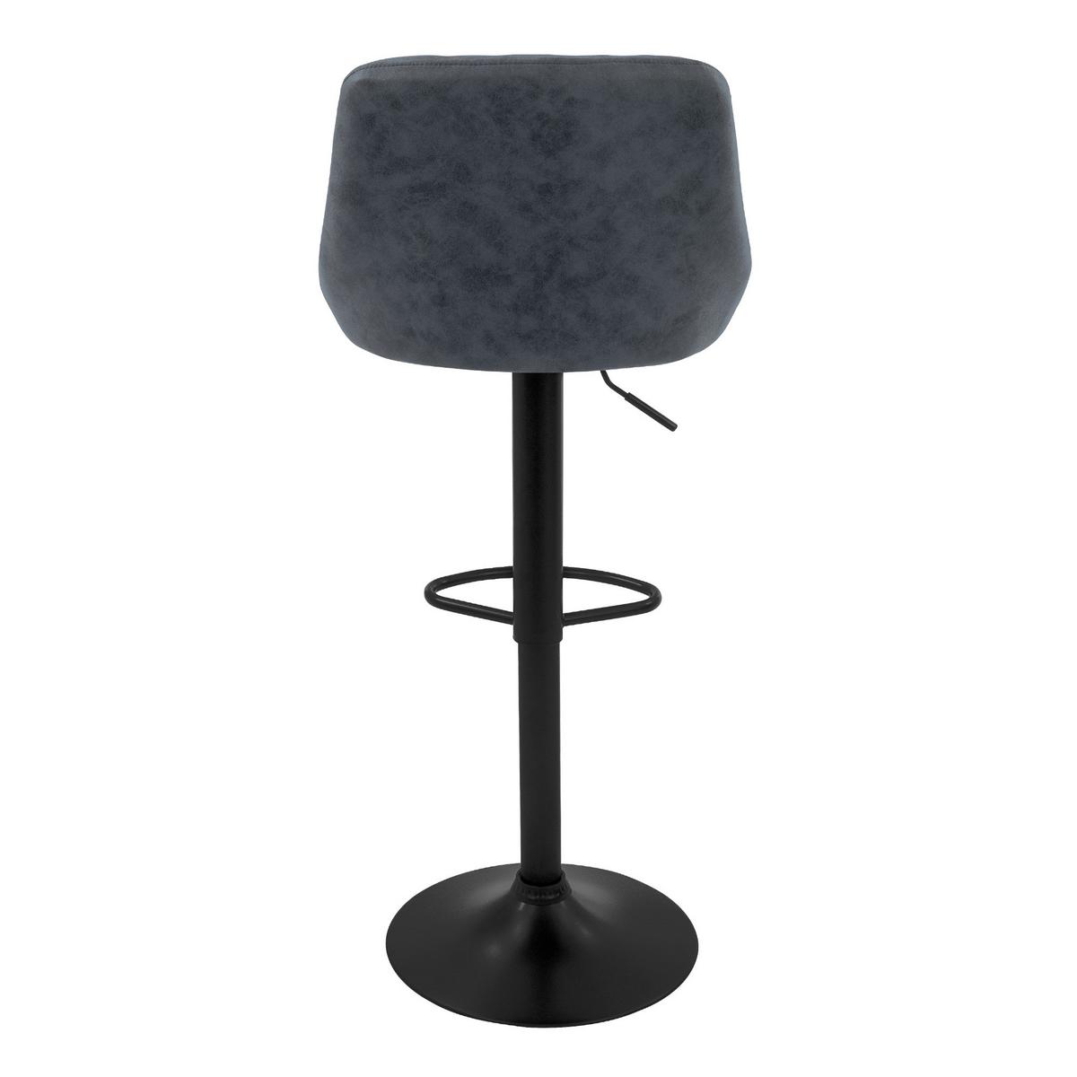 BARHOCKER 2er Set aus Kunstleder Anthrazit höhenverstellbar/drehbar - Anthrazit/Schwarz, Metall (37/106/47cm) - ML-DESIGN