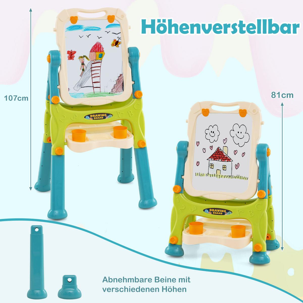 KINDERTAFEL Mehrfarbig - Blau/Multicolor, Kunststoff (61/109/48cm) - COSTWAY