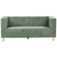 3-SITZER-SOFA Stoff grün Floro - Silberfarben/Grün, Textil (179/74/83cm) - Beliani