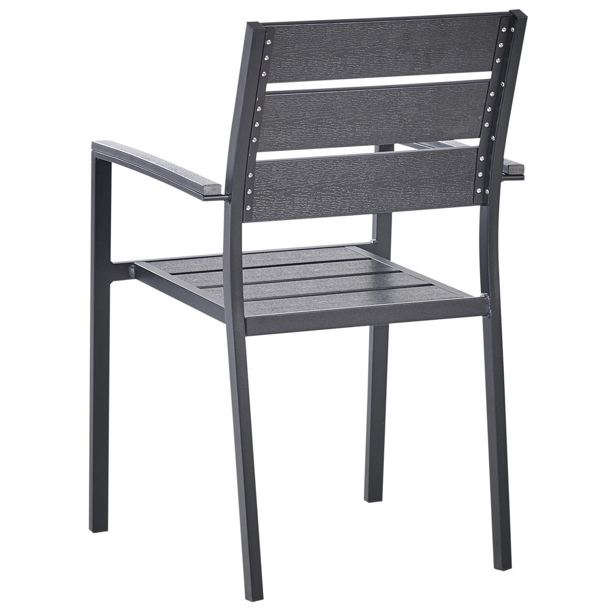 GARTENMÖBEL SET 6-Sitzer Aluminium schwarz Vernio - Schwarz, Kunststoff - Beliani