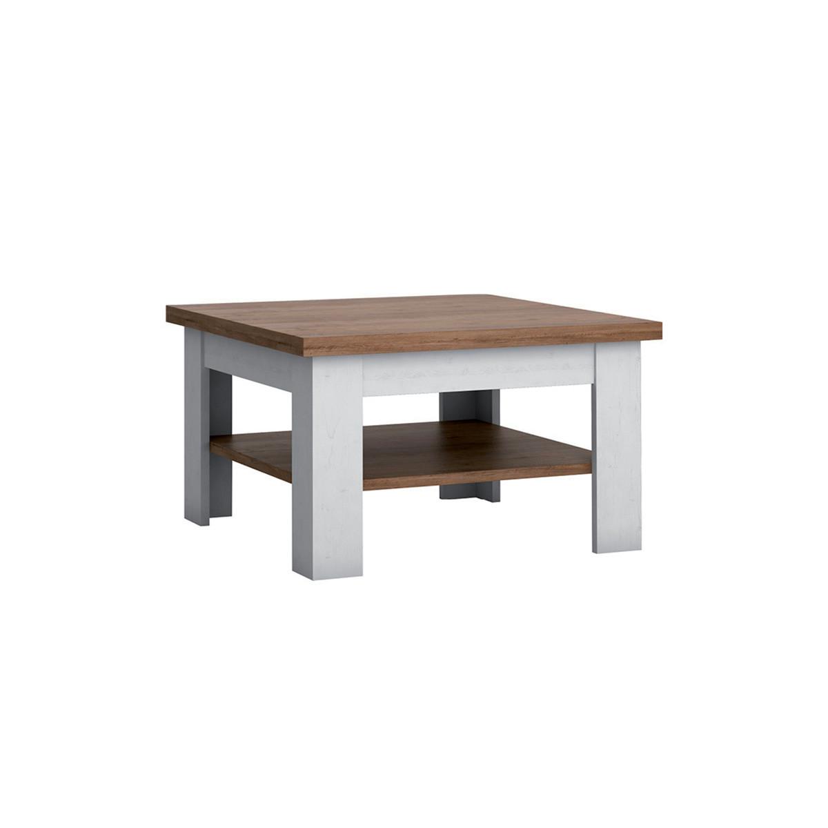 COUCHTISCH Léandre Weiß und Holz - Weiß, Holzwerkstoff (70.1/70.1/52.7cm) - Petits-meubles