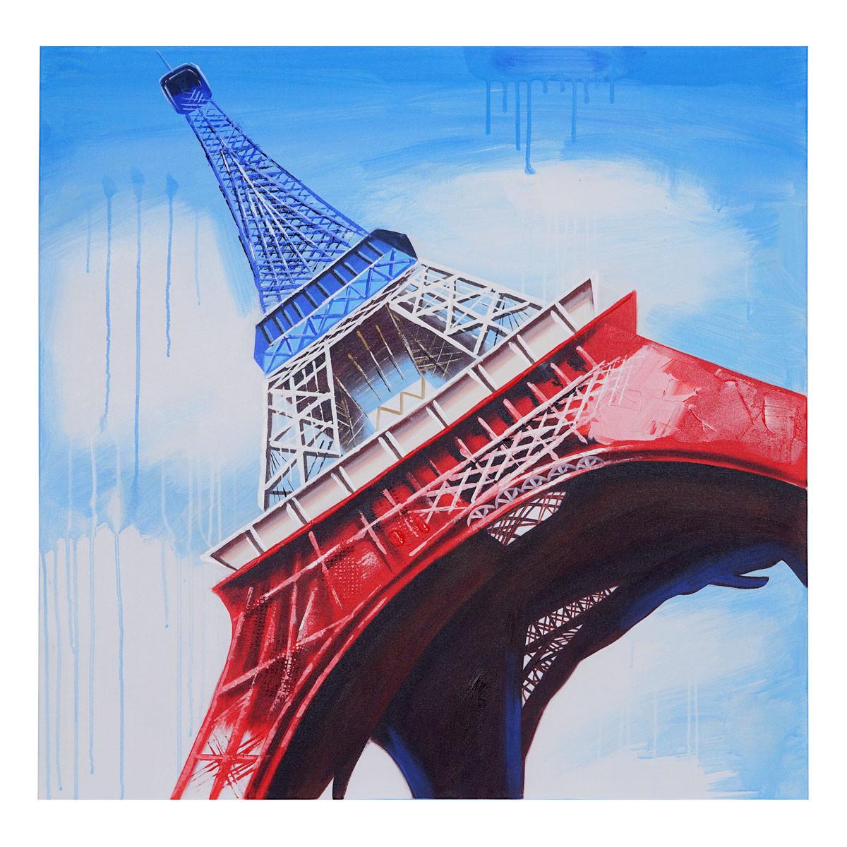 ÖLGEMÄLDE EIFFELTURM HANDGEMALT Mehrfarbig - Multicolor, Textil (100/100cm) - MCW