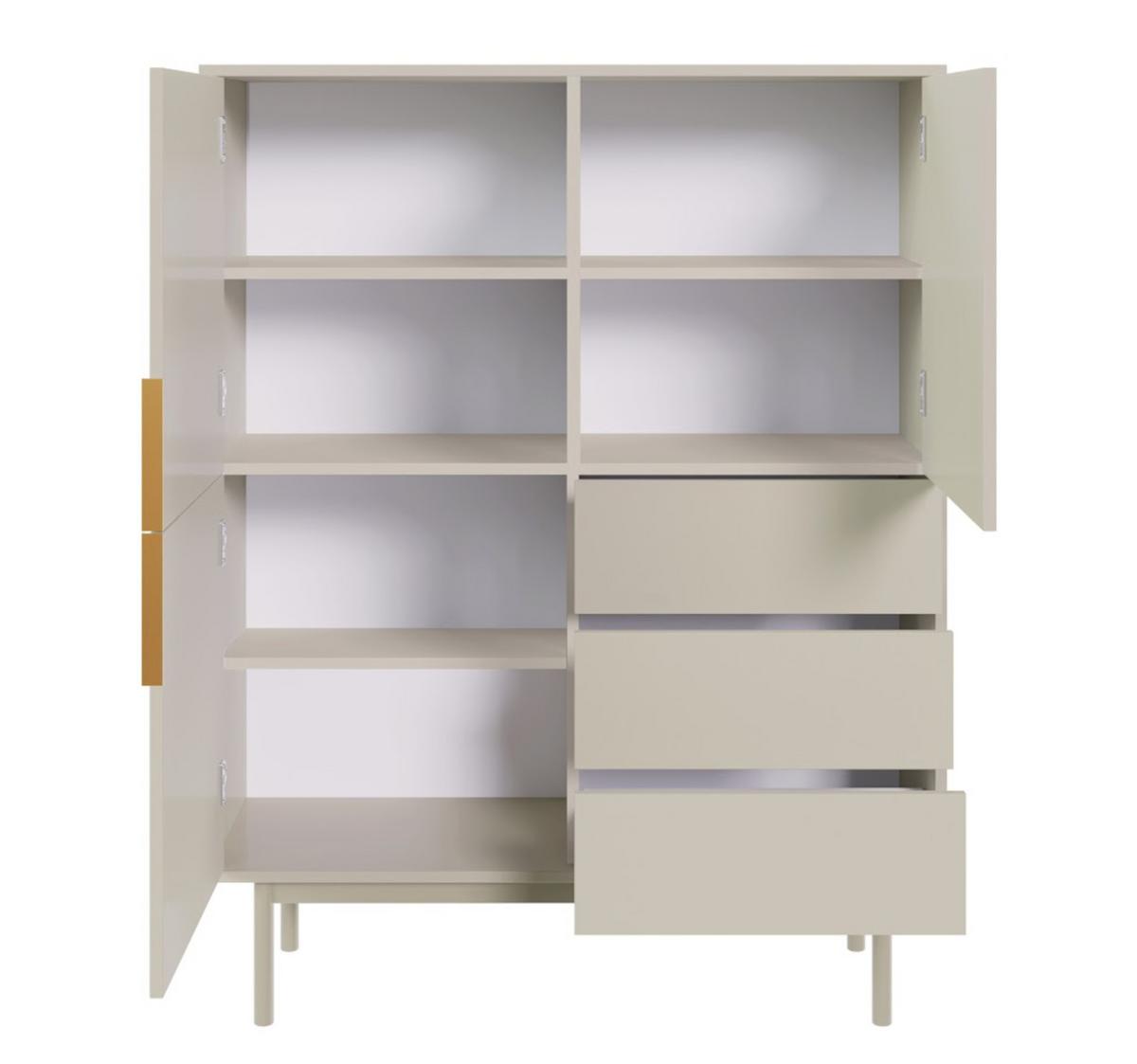 HIGHBOARD Viviaro Graubeige 104 cm - Kaschmir/Greige, Holz/Holzwerkstoff (104/134/39cm) - Selsey