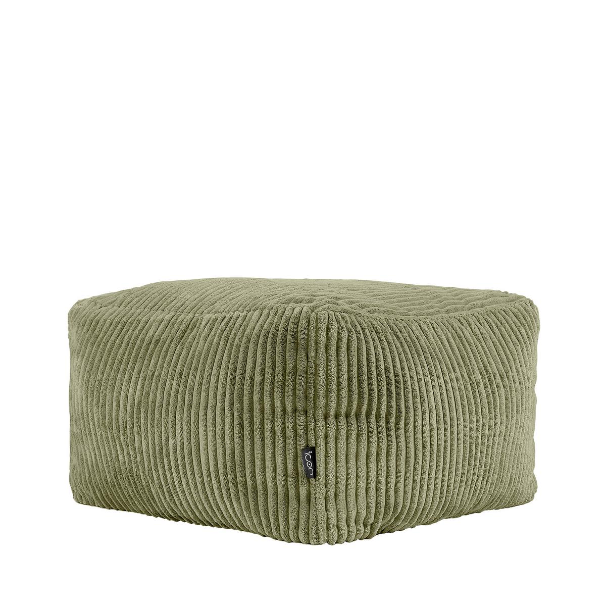 SITZPOUF Amara - Salbeigrün, Textil (40/24/40cm) - icon