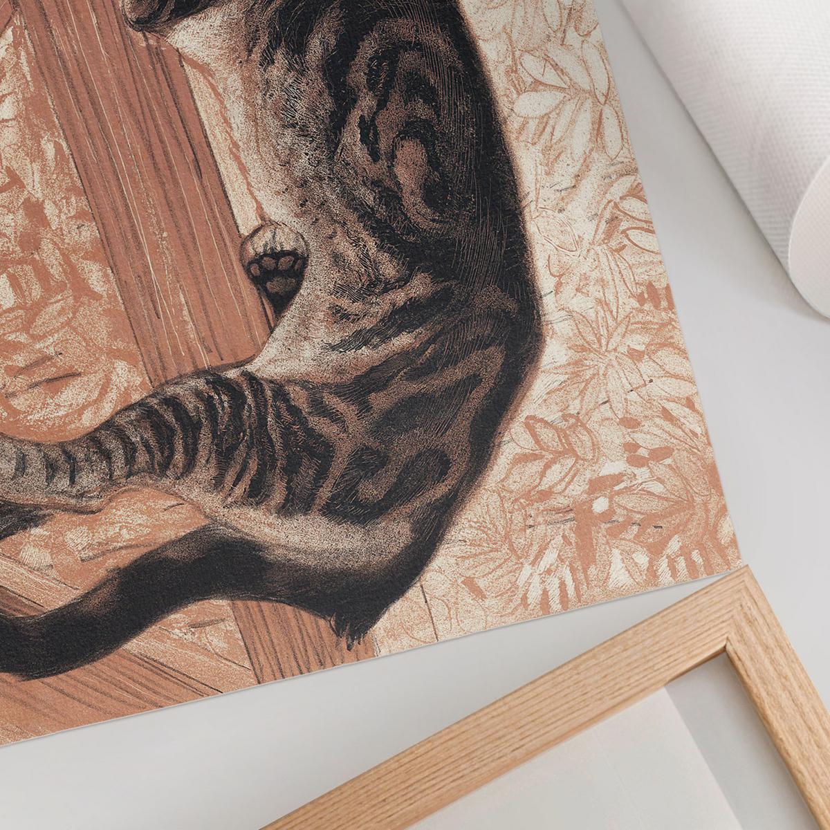 POSTER - 29x21 cm (A4) - Théophile Steinlen - Eine Katze auf dem Geländer - Braun, Textil (29.7/21/0.1cm) - TULUP