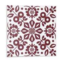 WANDPANEEL 9 Stück 30x30 cm selbstklebend Rosaria - Bordeaux, Kunststoff (30/1.6/30cm) - Wallfluent