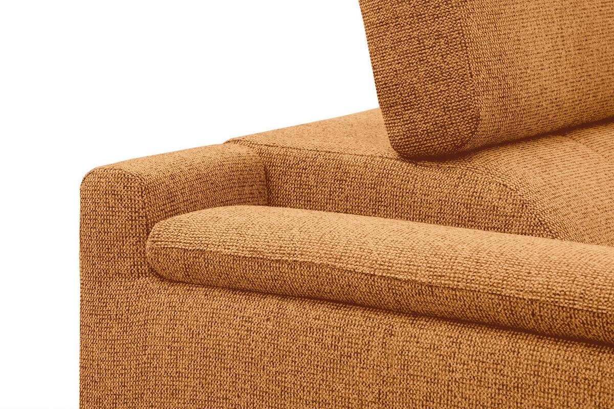 ECKSOFA FIERO 5-Sitzer, orange - Schwarz/Orange, Holzwerkstoff/Textil (290/228cm) - Wozimo