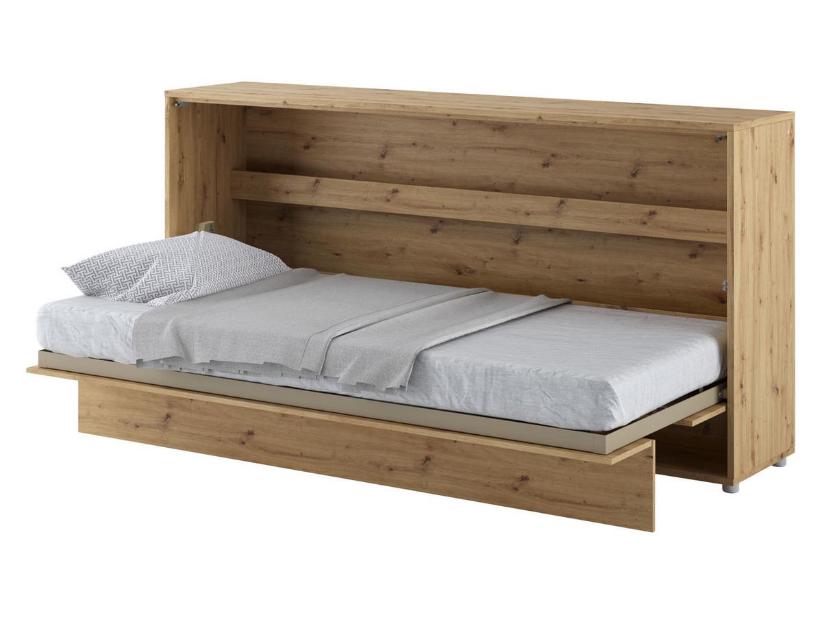 SCHRANKBETT Bed-Concept BC-06 90x200 mit LED-Lampe und LED Beleuchtung - Eiche Artisan/Grau, Holz/Holzwerkstoff (90/200cm) - MIRJAN24