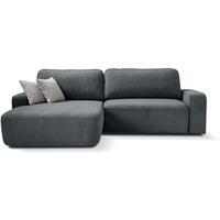 ECKSCHLAFSOFA Torre dunkelgrau velours links - Dunkelgrau, Textil (258/171cm) - Beautysofa