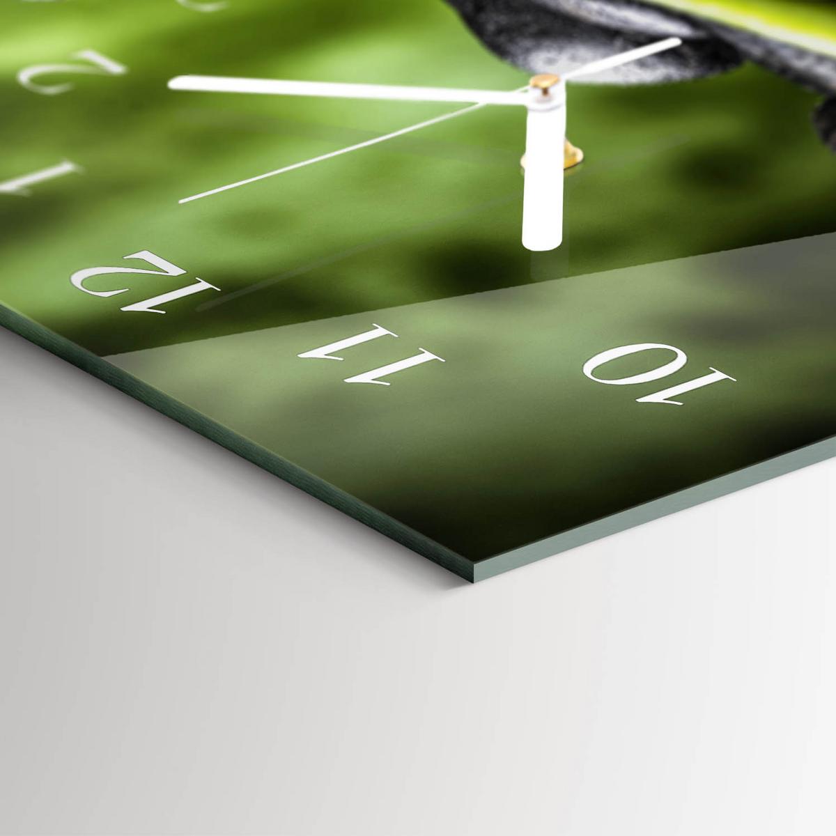 WANDUHR aus Glas 60x30 cm - Zen-Steine - Grün, Glas (60/30/0.4cm) - TULUP
