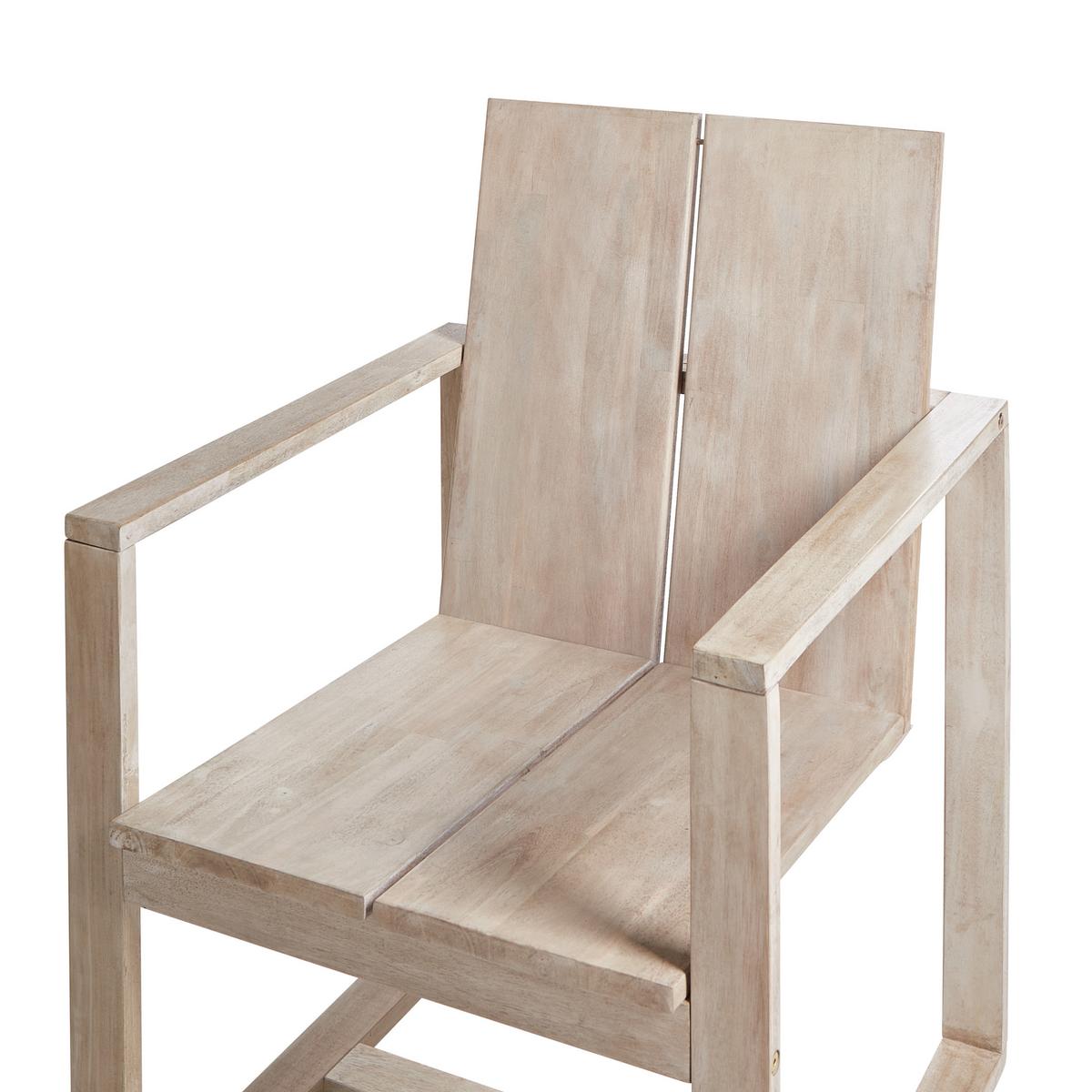 GARTENSTUHL 6er Set Heller Holzfarbton Azzanello - Hellbraun/Weiß, Holz (63/90/61cm) - Beliani