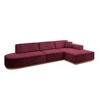 ECKSOFA Ottomane Rechts IREA-L2-v2 - 327x165x80 cm Bordeauxrot - Bordeaux, Holzwerkstoff/Textil (327/165cm) - ALTDECOR