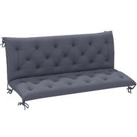 BANKAUFLAGE Sitzkissen Rückenkissen Polster Auflage für Sitzbank 150x98x8 cm - Dunkelgrau, Kunststoff (150/8/98cm) - Outsunny