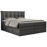 BOXSPRINGBETT PREMIUM 10 KING 200/200 Dunkelgrau Kunstleder - H3 - Dunkelgrau, Holz/Textil (200/200cm) - MKS