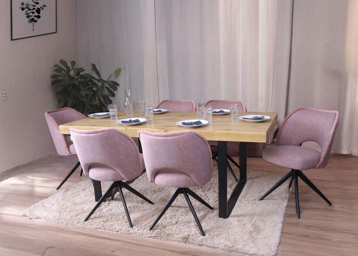ESSZIMMERSTUHL Altrosa 2er-Set - Altrosa/Rosa, Textil (54/84/60cm) - MCW