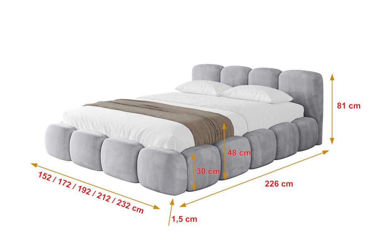 POLSTERBETT mit Bettkasten und Lattenrost, Bett mit Matratze H3/H4 - KALA-v1 180x200 Hellgrau - Hellgrau, Holzwerkstoff/Textil (180/200cm) - ALTDECOR