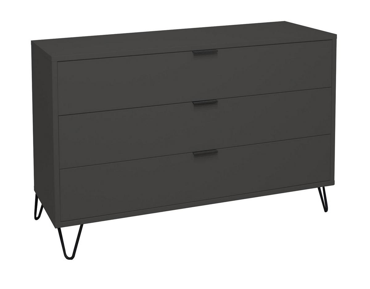 KOMMODE Erna 119x45x82 Anthrazit matt Lack - Anthrazit, Holzwerkstoff (119/82/45cm) - 58aufmkessel