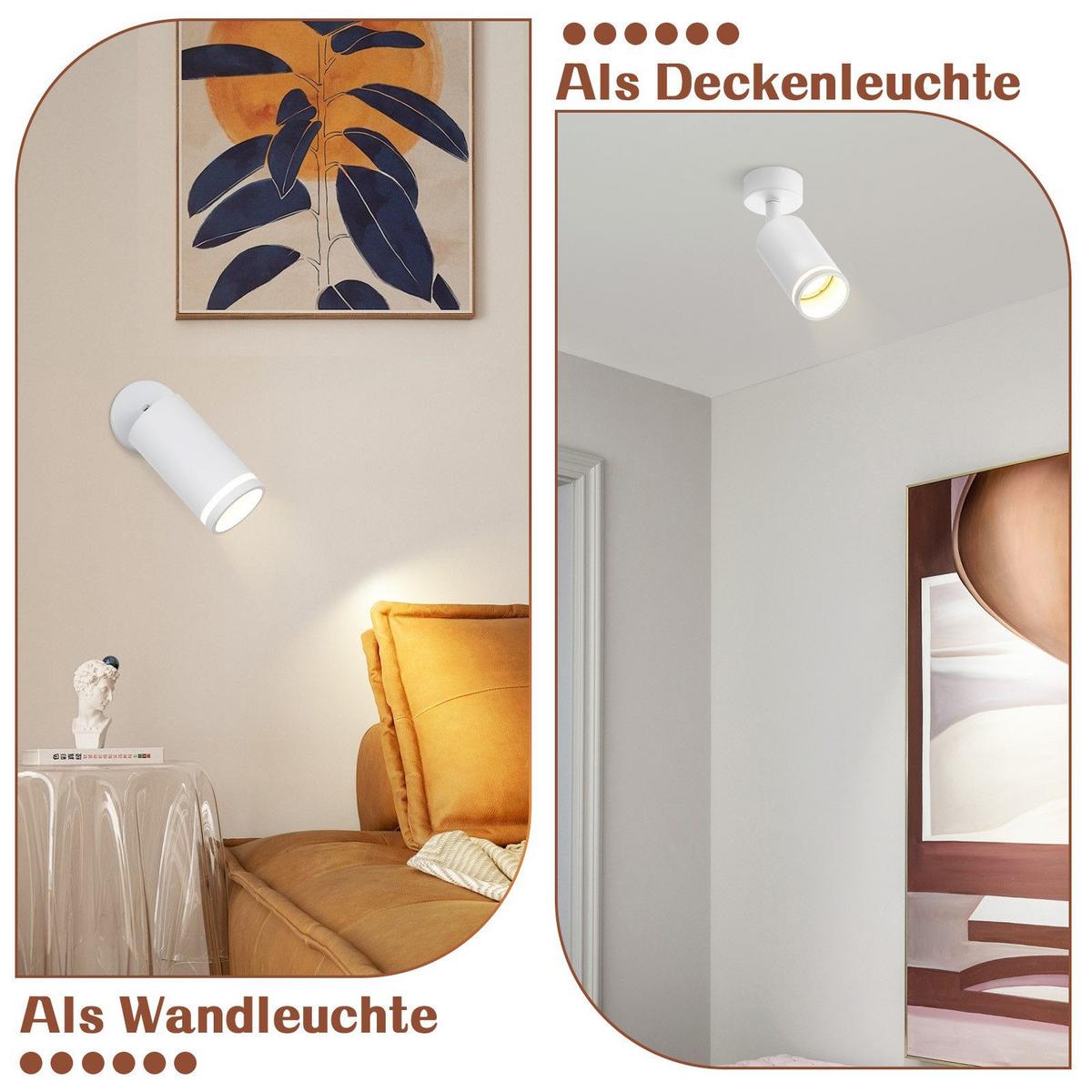 DECKENSTRAHLER Salzuflen 1-flammig 6/6/17 cm - Weiß, Metall (6/6/17cm) - Nettlife