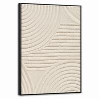 LEINWAND Bilder mit Rahmen - Muster - Abstrakt - Weiß - 70x100 - Beige, Textil (70/100cm) - MuchoWow