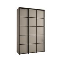 SCHWEBETÜRENSCHRANK 235,2/160/60 3-türig - Kaschmir/Schwarz, Holz/Metall (160/235.2/60cm) - MÖBEL KRYSPOL