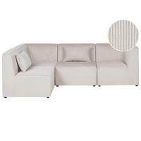 ECKSOFA Modul 4-Sitzer rechtsseitig Beige Cord Lemvig - Beige, Textil (250/166cm) - Beliani