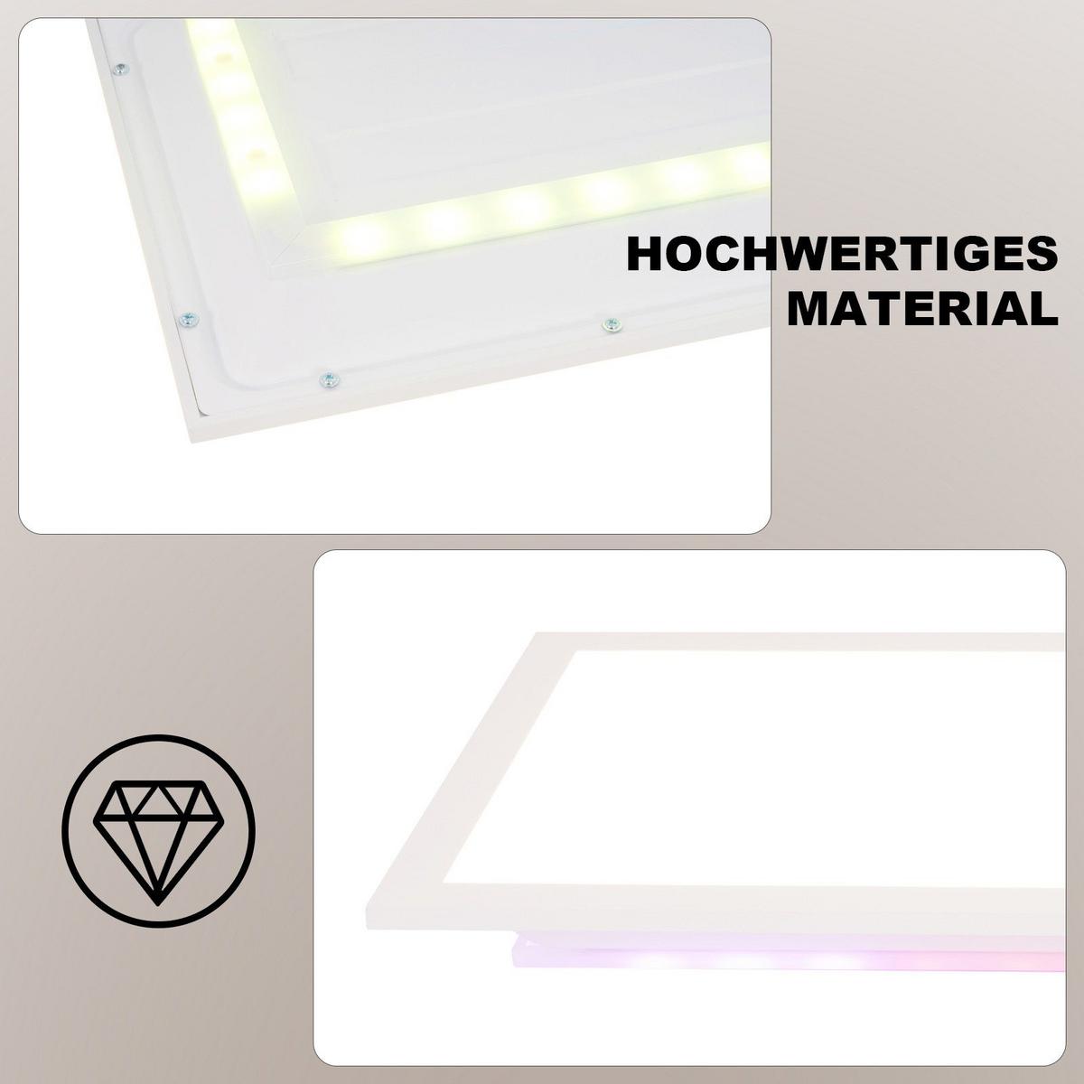 LED-DECKENLEUCHTE Lucido 119.5/29.5/5.6cm - Weiß, Metall (29.5/119.5/5.6cm) - Nettlife