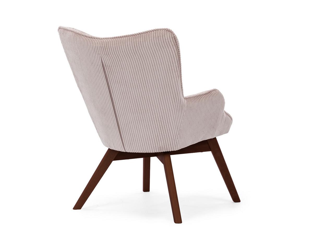 LOUNGESESSEL Lenari Puderrosa Cordstoff mit Füßen in Braun - Hellrosa/Braun, Holz/Textil (71/96/86cm) - S-Style Möbel
