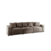 SOFA Megan 3-sitzer In Poso - Mokka, Holzwerkstoff/Textil (327/75/98cm) - Fun Möbel