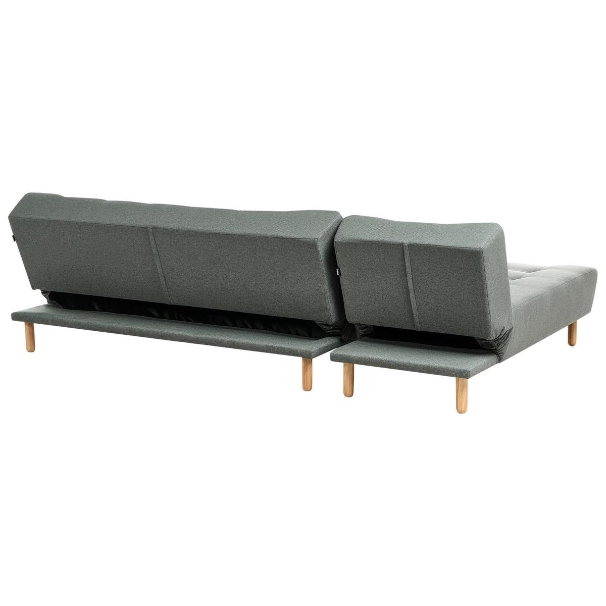 ECKSCHLAFSOFA Modul 4-Sitzer Stoff Grün linksseitig Alsten - Braun/Grün, Textil (258/161cm) - Beliani