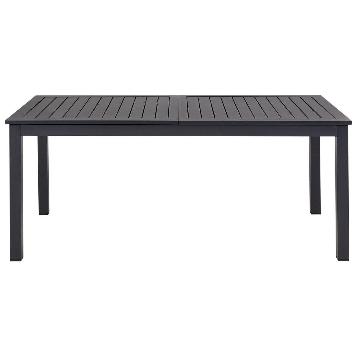 GARTENTISCH 180-240/90 cm Kunststoff Dunkelgrau Skaloma - Grau, Metall (180/90/74cm) - Beliani