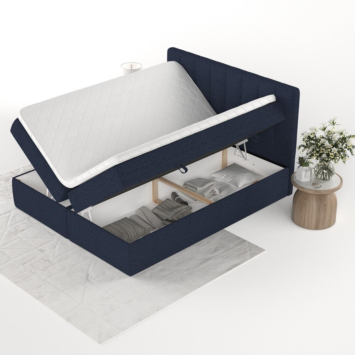 BOXBETT Bari 180/200 cm Marineblau im Riva Stoff - Dunkelblau, Holz/Holzwerkstoff (180/200cm) - AltaBeds