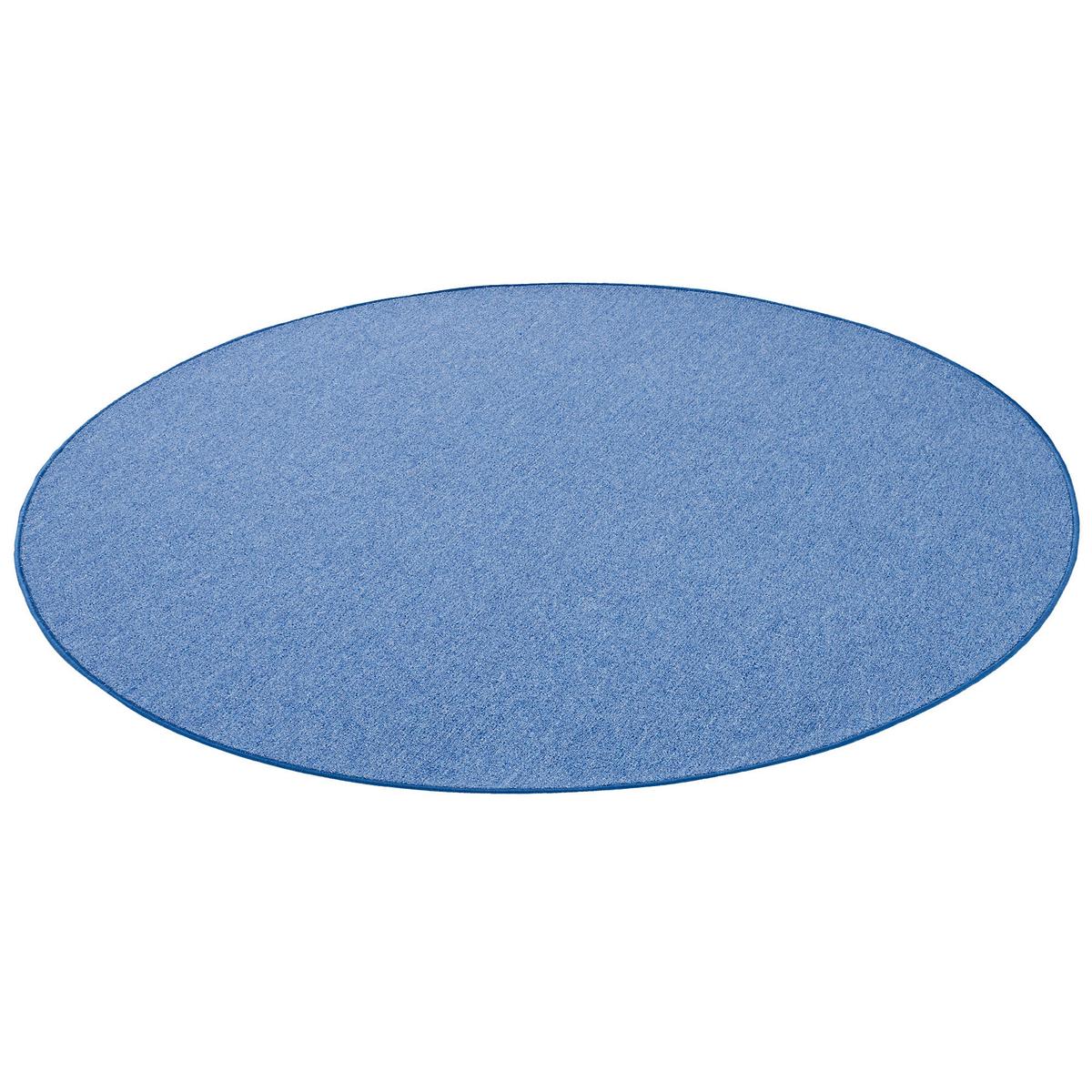 FEINSCHLINGEN VELOUR TEPPICH STRONG RUND - Blau, Textil (200/200cm) - Snapstyle