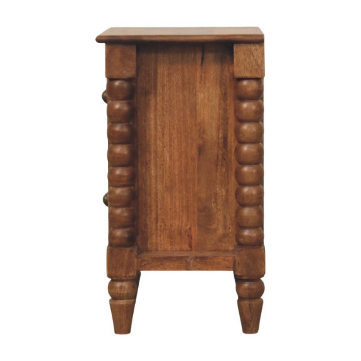 NACHTKASTEN Gerstendrehung, 2 Schubladen, Hellbraun - Hellbraun/Messingfarben, Holz/Metall (40/55/30cm) - Artisan Furniture